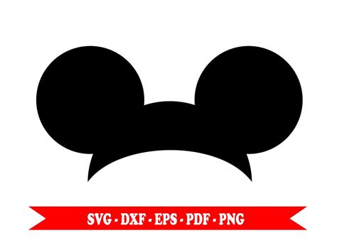 Mickey mouse svg ears, head shape, clip art in SVG format, EPS, DXF ...