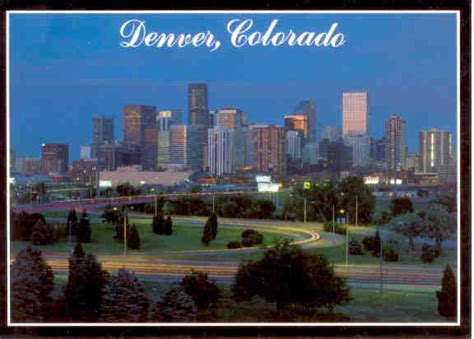 Denver, skyline night view – Global Postcard Sales