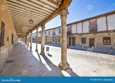 Medieval Arcaded Street in Ampudia Old Village Stock Photo - Image of facade, ancient: 128431546