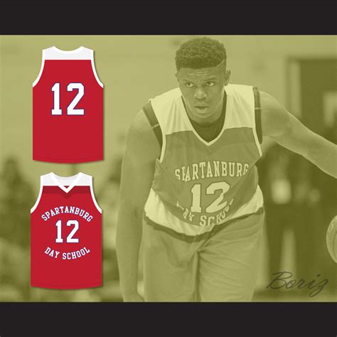 Zion Williamson 12 Spartanburg Day School Griffins Red Basketball ...