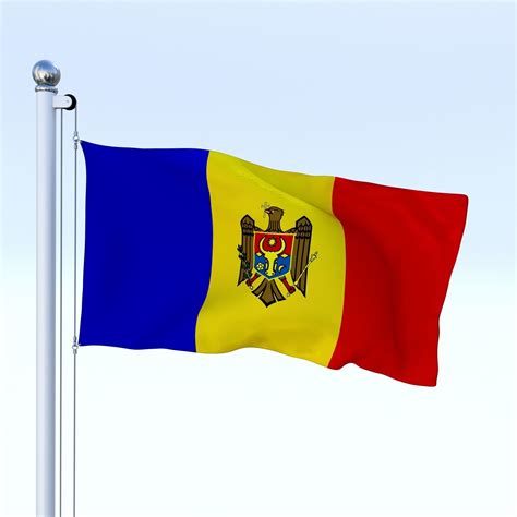 3D model Animated Moldova Flag | CGTrader