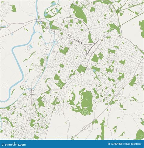 Map of the City of Gloucester, Gloucestershire, South West England ...