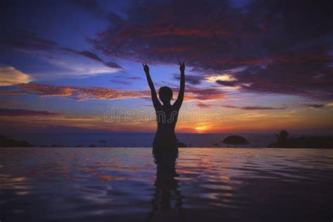 Sunset Ocean Silhouette stock photo. Image of spectacular - 107355394