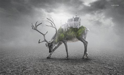 Making Castle Deer Surrealism Manipulation Scene Effect In Photoshop - rafy A