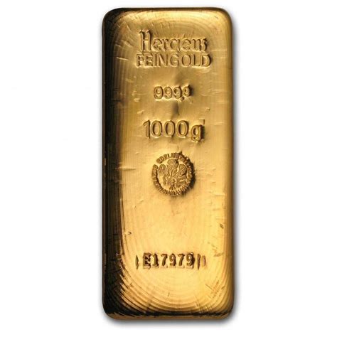 1 kilo Gold Bar - Heraeus #GoldCoins | Gold bullion bars, Silver ...