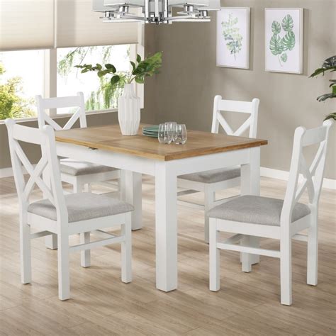 White Wood Dining Table Set : 6 Piece Dining Table Set, Modern Home Dining Set with ... - The ...