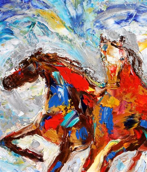 Karen Tarlton: Original oil painting Wild Horses palette knife fine art ...