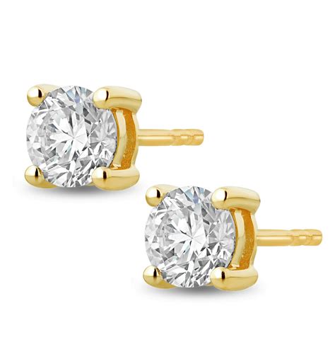 Lab Diamond Stud Earrings 0.50ct H/Si Quality in 9K Gold - 4.2mm