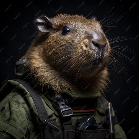 Premium AI Image | Stealthy Capybara Commando of the Desert in Special ...