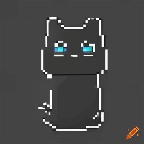 Simplistic white line drawing of a cute black cat on Craiyon