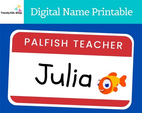 Digital Palfish Name Printable Online teaching background | Etsy