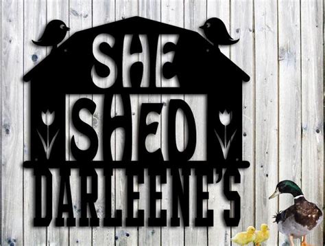 She Shed Personalized Metal Sign Metal Signs Custom Metal | Etsy