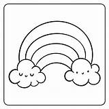 Rainbow Cloud Coloring Pages sketch template