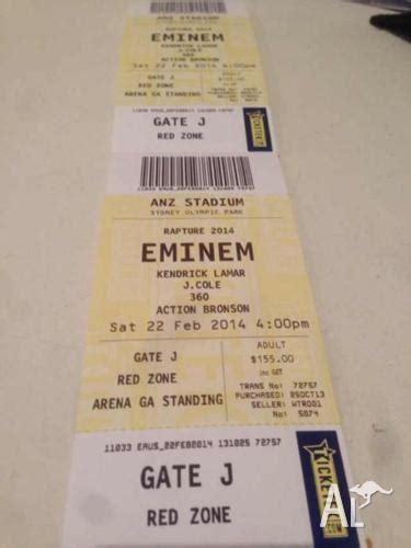 Concert Ticket: Eminem Concert Ticket