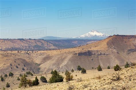 Central Oregon's High Desert with Mount Jefferson, part of the Cascade Range, Pacific Northwest ...