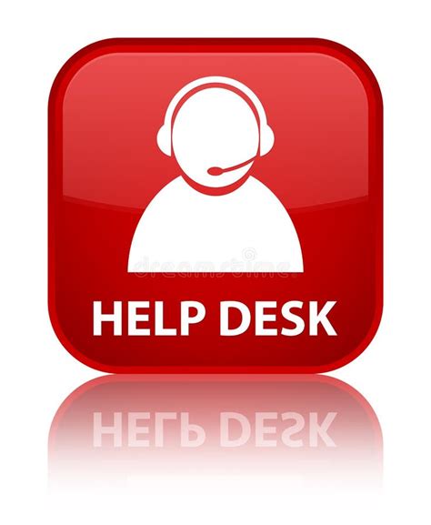 Help Desk (customer Care Icon) Special Red Square Button Stock ...