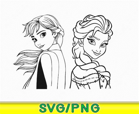 Frozen Elsa and Annasvgfrozen Svg elsa Svgsisters | Etsy