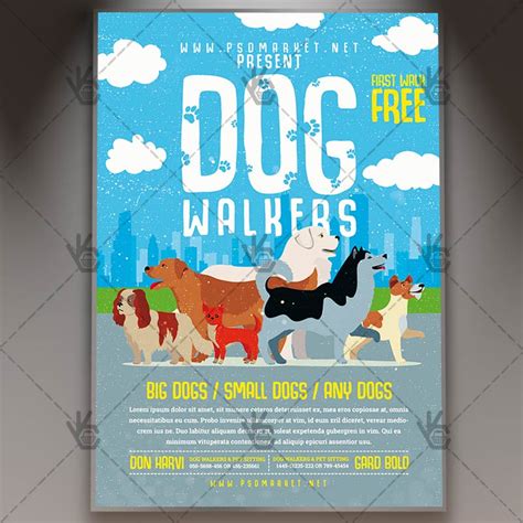 Dog Walking Services - Premium Flyer PSD Template | PSDmarket