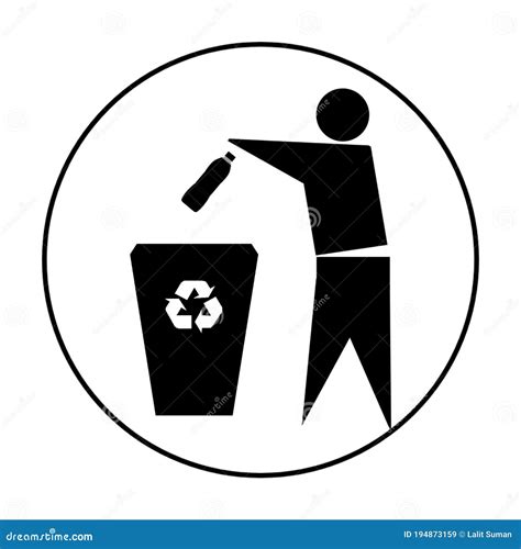 Dustbin Icon Vector Image and Throw in Dustbin Image Stock Illustration - Illustration of throw ...