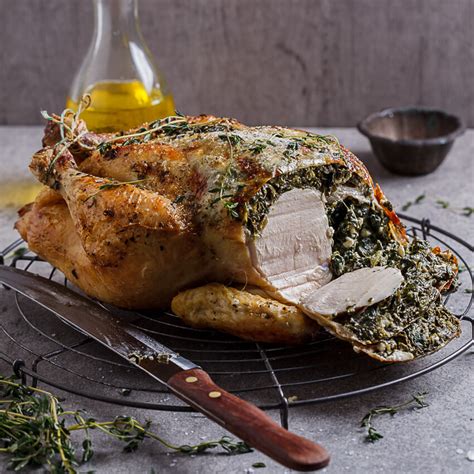 Spinach and Feta stuffed roast chicken - Simply Delicious