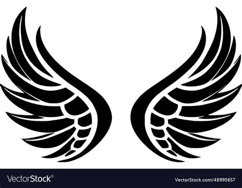 Angel wings - black and white Royalty Free Vector Image