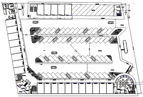 Car parking lot with basement layout plan details dwg file - Cadbull