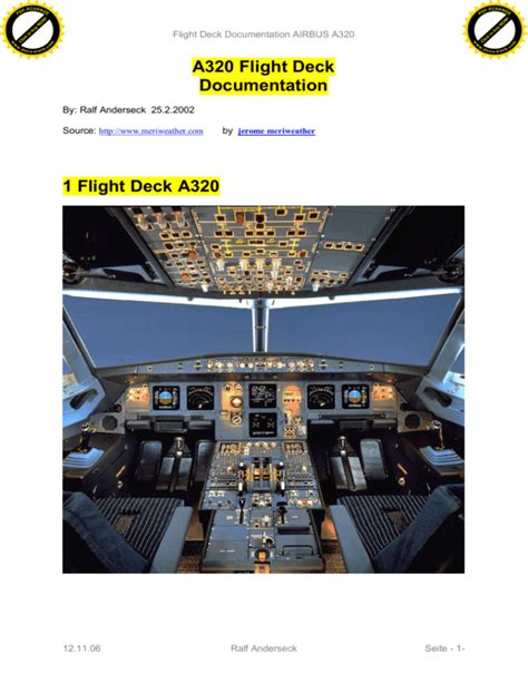 A320 Flight Deck Documentation 1 Flight Deck A320