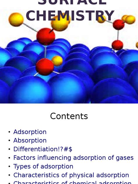 Surface Chemistry | Surface Science | Adsorption