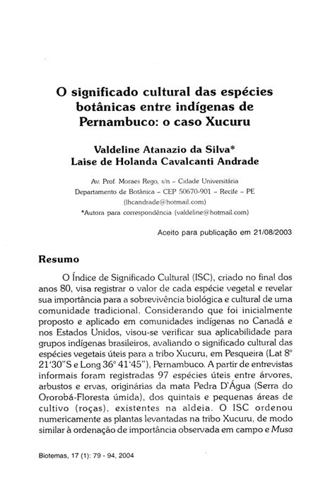 (PDF) The cultural significance of plants of the Pernambuco indians ...