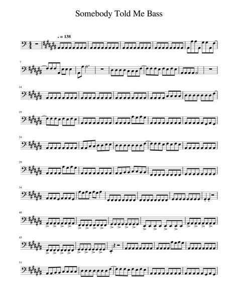 Somebody Told Me (Bass Only) Sheet music for Bass guitar (Solo ...