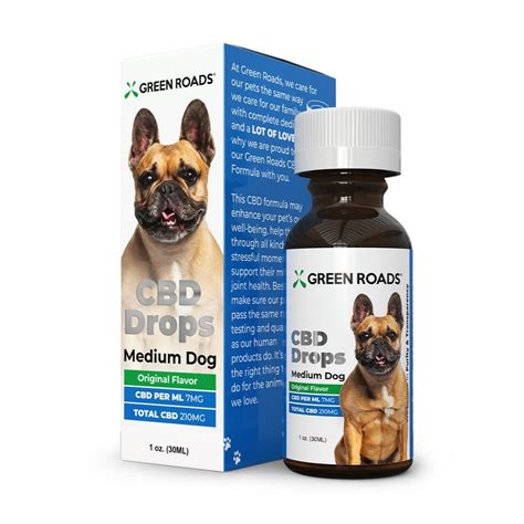 Green Roads, Pet CBD Oil Drops Medium Dog, Broad Spectrum THC-Free, 1oz, 210mg of CBD - CBD.market