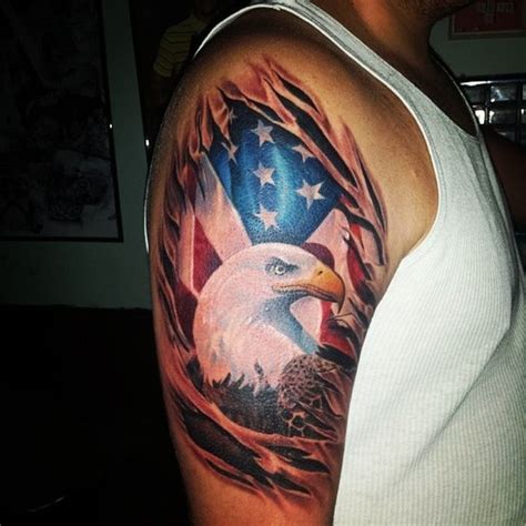 40 American Flag Eagle Tattoo Black And White ...