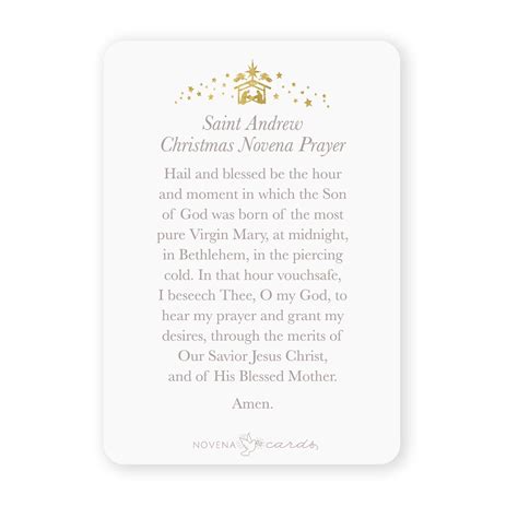 St. Andrew Christmas Novena Prayer Card | Holy Family Design | Blue – Novena Cards