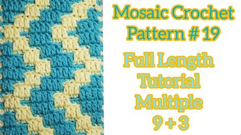 Mosaic Crochet Pattern # 19 - Easy Beginner Friendly Tutorial - Multiple 9 + 3 - YouTube