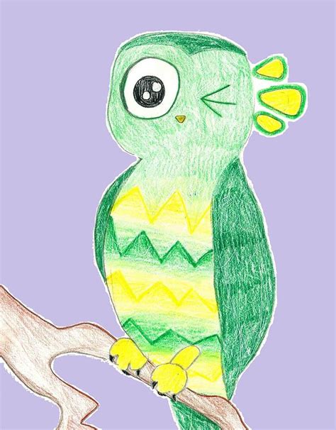 Owl Winking Drawing by Raquel Chaupiz - Fine Art America