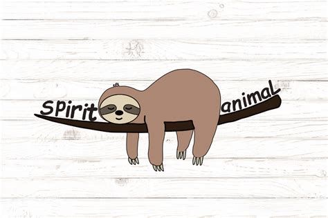 Sloth Spirit Animal Graphic by rayan · Creative Fabrica