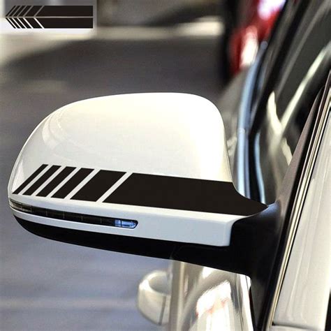 2021 Stickers On Car Rearview Mirror Stripes Stickers Auto Exterior Decor Waterproof Racing Car ...