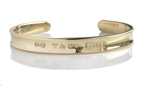 Tiffany & Co. 1837 18k Yellow Gold Cuff Bangle / Bracelet - Bloomsbury Manor Ltd