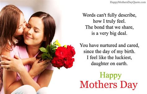 Happy Mothers Day Quotes from Daughter to Mom | Happy mother day quotes, Mother day wishes ...