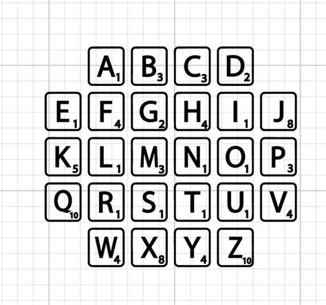 Scrabble Letters SVG DIGITAL DOWNLOAD Alphabet Cut File Letter Box Cut File Abc Cricut ...