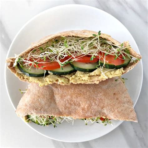 Veggie Pita Sandwiches with Avocado Hummus - Your Choice Nutrition