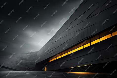 Premium AI Image | Black modern minimalist style building exterior