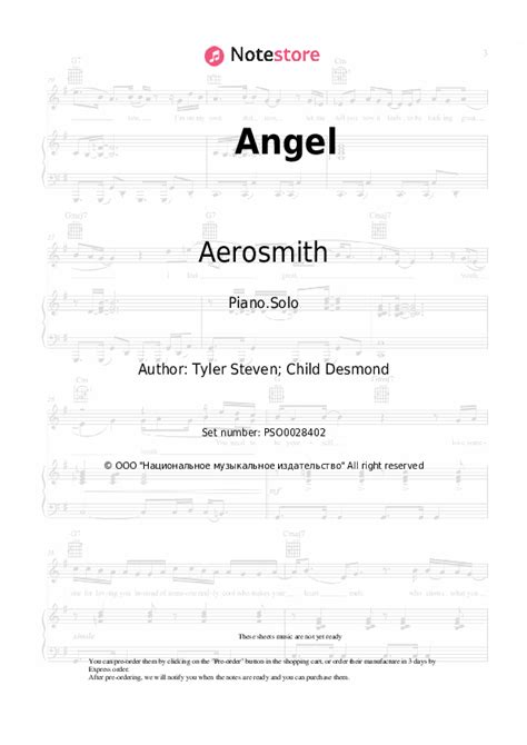 Angel piano sheet music Aerosmith in Note-Store.com | Piano.Solo SKU ...