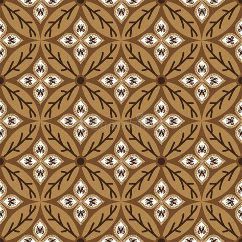 Modern Kawung Batik Flower Motif with Simple Brown Color Design Stock Vector - Illustration of ...