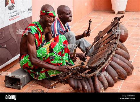 Africa, Angola, Luanda. Men playing traditional marimba xylophone Stock ...