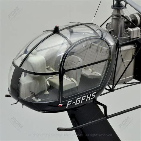 Custom Made Aérospatiale Alouette II Model Helicopter with Detailed Interior | Factory Direct Models