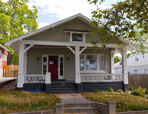 grey and white bungalow | Bungalow exterior, Bungalow homes, House exterior