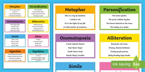 Figurative Language Example Reference Cards (Teacher-Made)