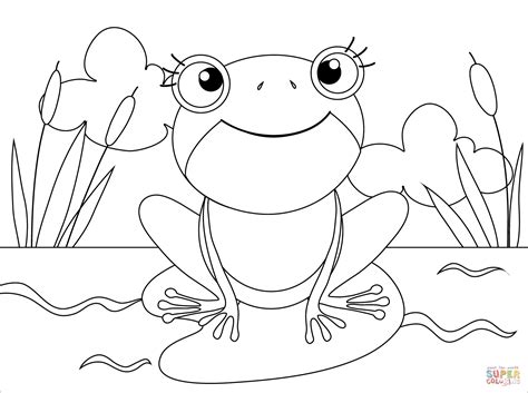 Cute Frog coloring page | Free Printable Coloring Pages