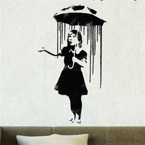 BANKSY Regen Mädchen Schablone Banksy Nola Stencil Haus | Etsy